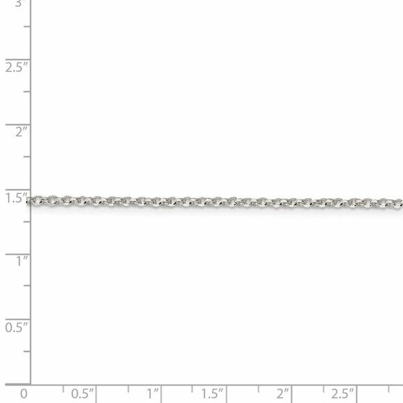 2mm Sterling Silver D/C Solid Open Cable Chain Necklace, 18 Inch - Picture 5 of 8